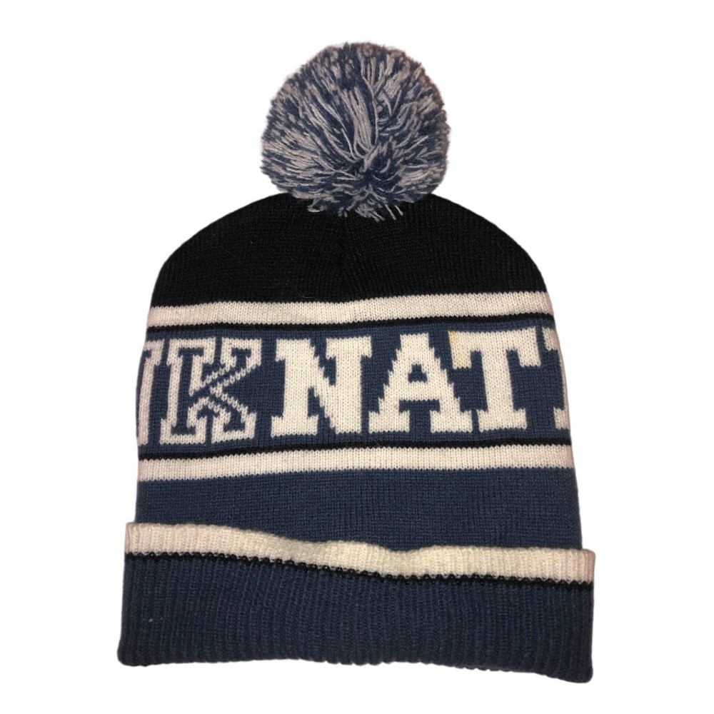 Victoria Secret PINK nation blue Bennie pompom hat